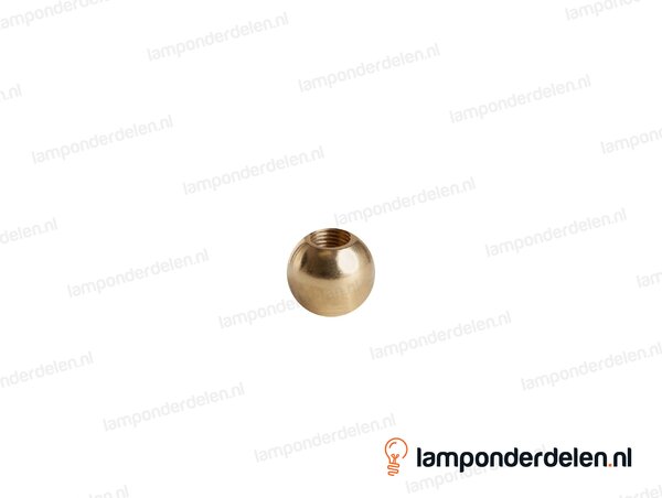 Kogel messing rond - 20 mm - doorlopend gat - binnendraad M10x1