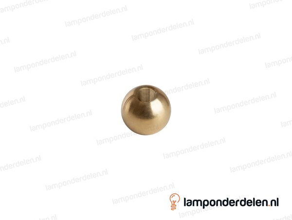 Kogel messing rond - 25 mm - doorlopend gat - binnendraad M10x1