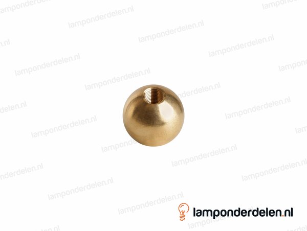 Kogel messing rond - 30 mm - doorlopend gat - binnendraad M10x1