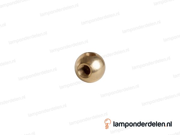 Kogel messing rond haaks model - 25 mm - met 2 gaten - binnendraad M10x1
