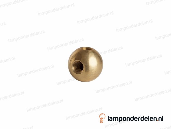 Kogel messing rond haaks model - 30 mm - met 2 gaten - binnendraad M10x1