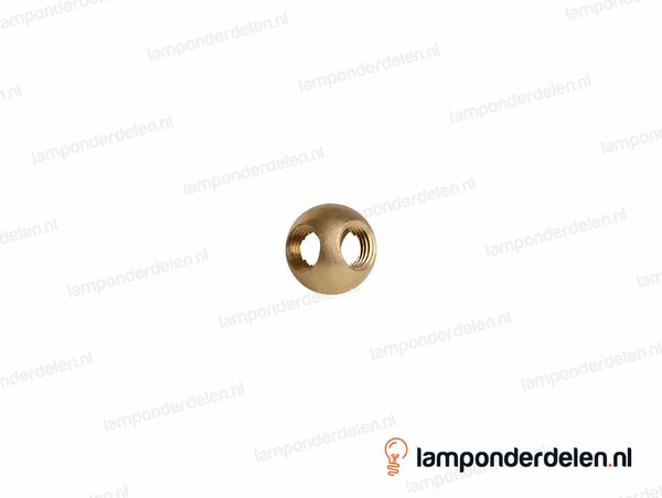 Kogel messing rond kruismodel - 20 mm - met 4 gaten - binnendraad M10x1