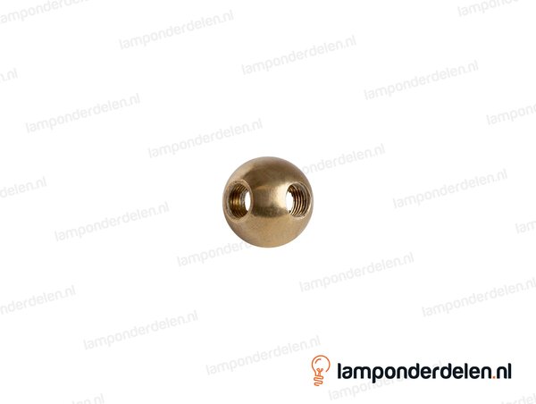 Kogel messing rond kruismodel - 25 mm - met 4 gaten - binnendraad M10x1