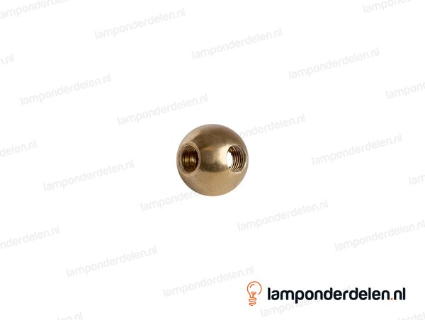 Kogel messing rond T-model - 25 mm - met 3 gaten - binnendraad M10x1