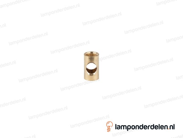 Koppelstuk messing met ovaal gat - hoogte 20 mm - binnendraad M10x1