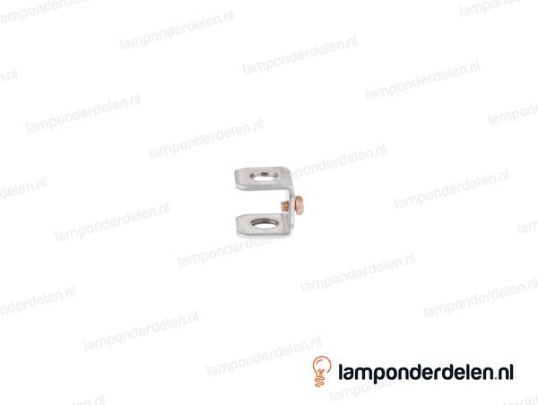 Koppelstuk metaal kubus met aardschroef - hoogte 20 mm - binnendraad M10x1