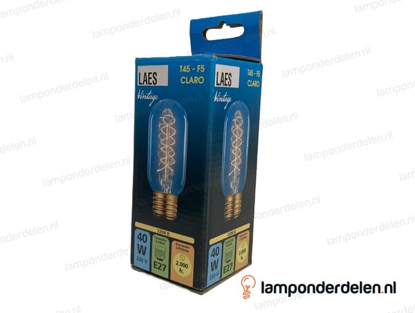 Laes - kooldraadlamp - buislamp - E27 - T45 - F5 - helder - 40W