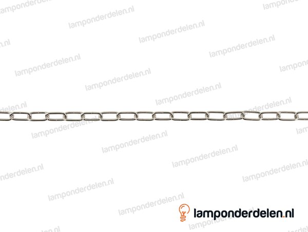 Lampenketting metaal chroomkleurig - 10 x 20 mm