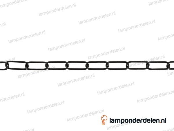 Lampenketting metaal zwart - 16 x 39 mm