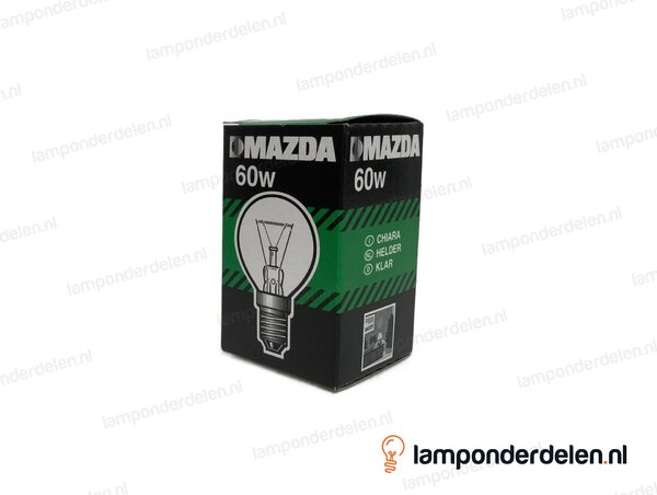 Mazda gloeilamp - kogellamp - E14 - P45 - helder - 60W