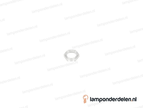 Moer kunststof transparant zeskant - 14 x 3 mm - binnendraad M10x1