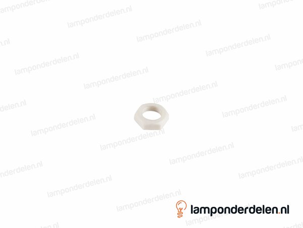 Moer kunststof wit zeskant - 14 x 3 mm - binnendraad M10x1