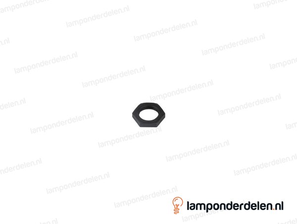 Moer kunststof zwart zeskant - 14 x 3 mm - binnendraad M10x1