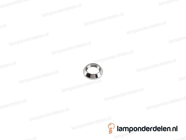 Moer messing chroomkleurig conisch - 15 x 4 mm - binnendraad M10x1