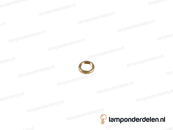 Moer messing rond gekarteld - 13 x 2,5 mm - binnendraad M10x1
