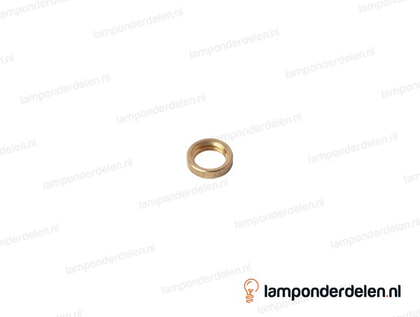 Moer messing rond glad - 13 x 2,5 mm - binnendraad M10x1