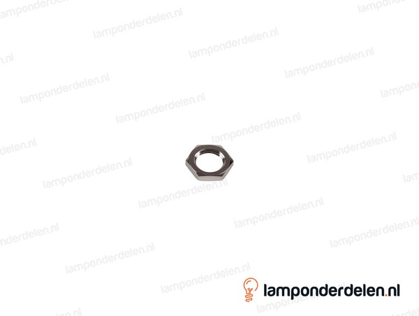 Moer metaal chroomkleurig zeskant - 14 x 3 mm - binnendraad M10x1