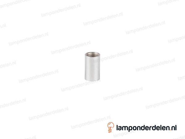 Mof messing chroomkleurig - hoogte 10 mm - binnendraad M10x1