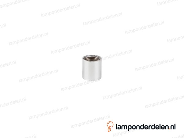 Mof messing chroomkleurig - hoogte 16 mm - binnendraad M13x1