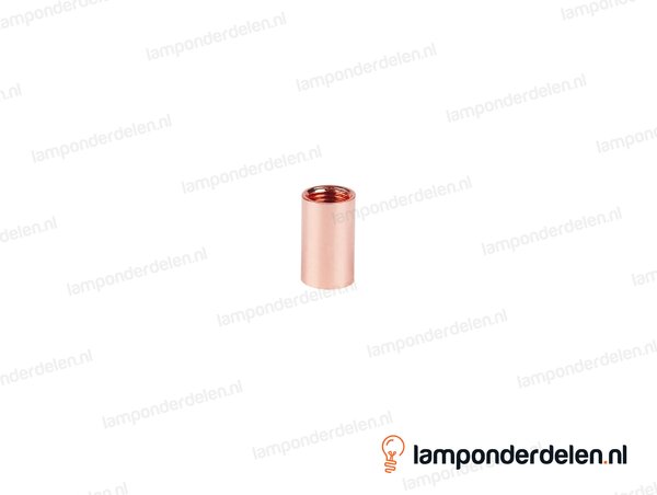 Mof messing koperglanskleurig - hoogte 12 mm - binnendraad M10x1