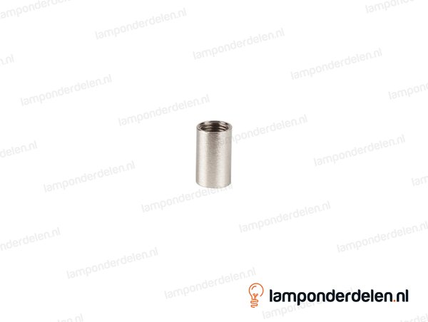 Mof messing RVS-kleurig - hoogte 12 mm - binnendraad M10x1