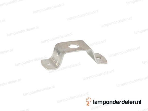 Montagebeugel metaal gebogen - lengte 6,2 cm - gat 10,2 mm