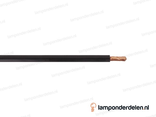 Montagesnoer zwart rond soepel - 1 x 0,75 mm²