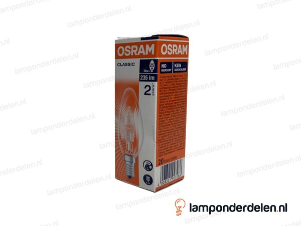 Osram - halogeenlamp - kaarslamp - E14 - classic - B35 - helder - 20W