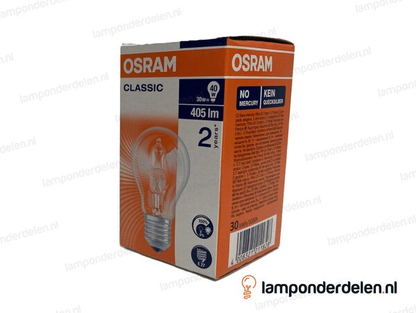 Osram - halogeenlamp - standaardlamp - E27 - classic - A55 - helder - 30W