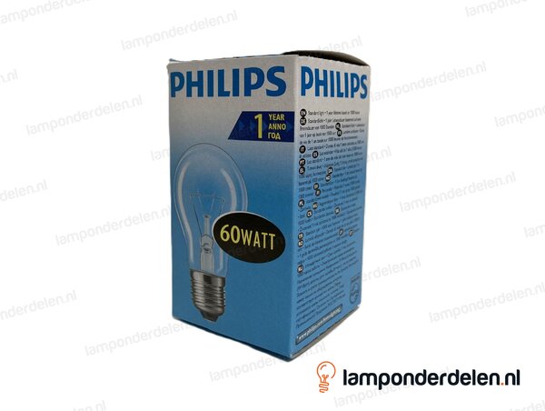 Philips - gloeilamp - standaardlamp - E27 - A55 - helder - 60W