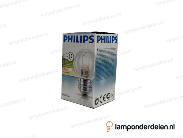 Philips - halogeenlamp - kogellamp - E27 - classic - P45 - helder - 42W