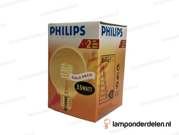 Philips - kooldraadlamp - globelamp - E27 - G80 - goud - 35W