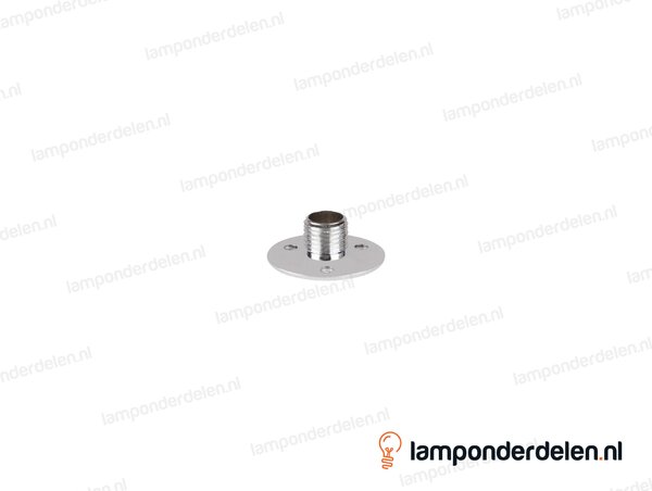 Plaatnippel messing chroomkleurig - 26 x 10 mm - buitendraad M10x1