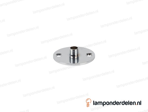 Plaatnippel messing chroomkleurig - 40 x 9 mm - buitendraad M10x1