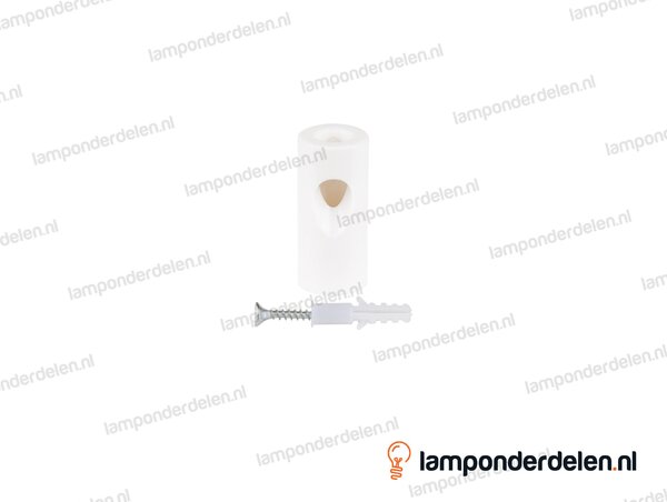 Plafond snoerbevestiging kunststof wit met trekontlaster