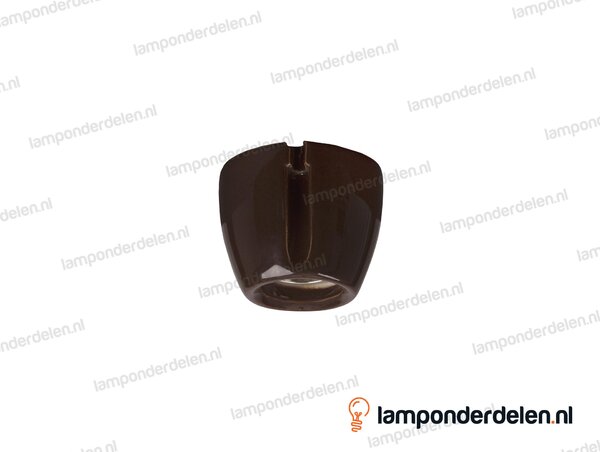 Plafondfitting E27 porselein bruin
