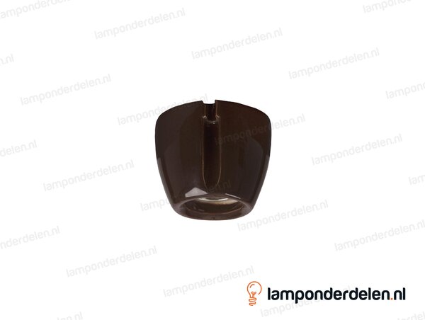Plafondfitting E27 porselein bruin