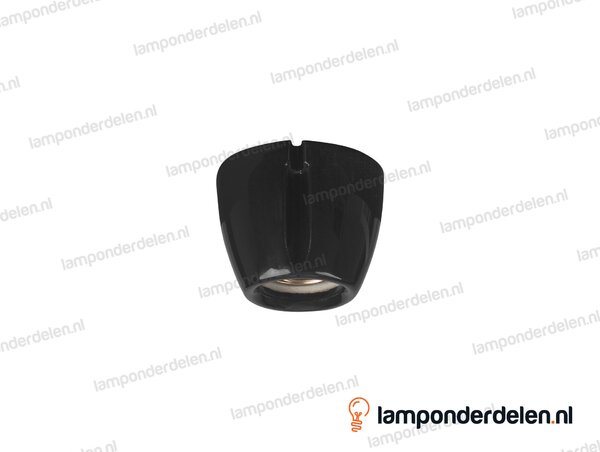 Plafondfitting E27 porselein zwart