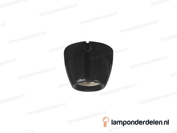 Plafondfitting E27 porselein zwart