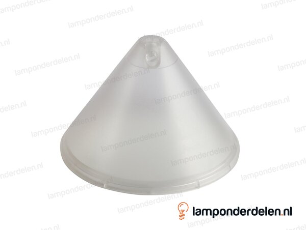 Plafondkap kunststof transparant kegel met trekontlaster - 11 cm