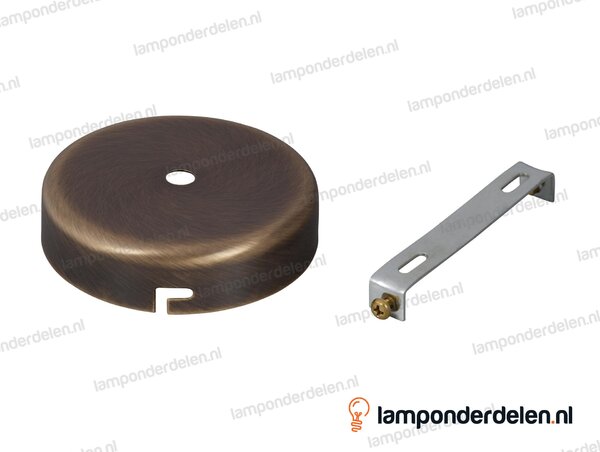 Plafondkap messing bronskleurig - 10 cm - met plafondkapbeugel