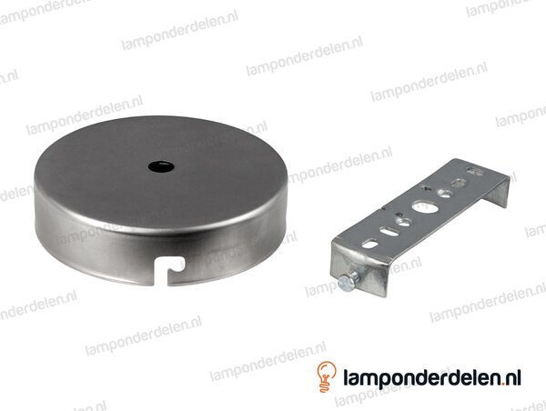 Plafondkap metaal blank - 10 cm - met plafondkapbeugel