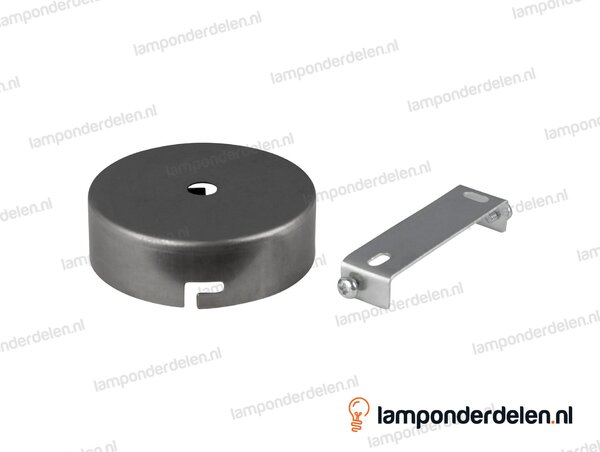 Plafondkap metaal blank - 8 cm - met plafondkapbeugel