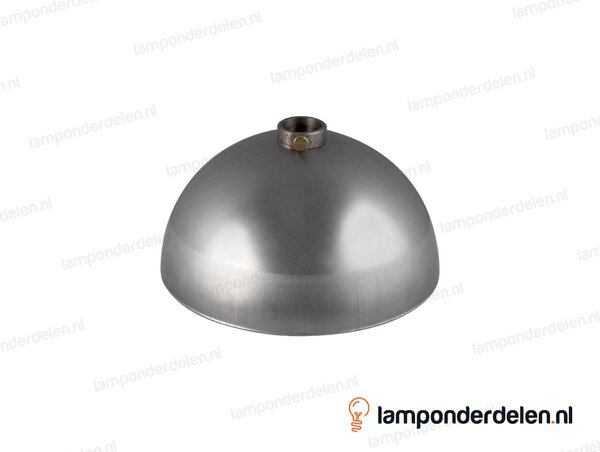 Plafondkap metaal blank halfrond met metalen stelring - 10 cm - gat 13,5 mm