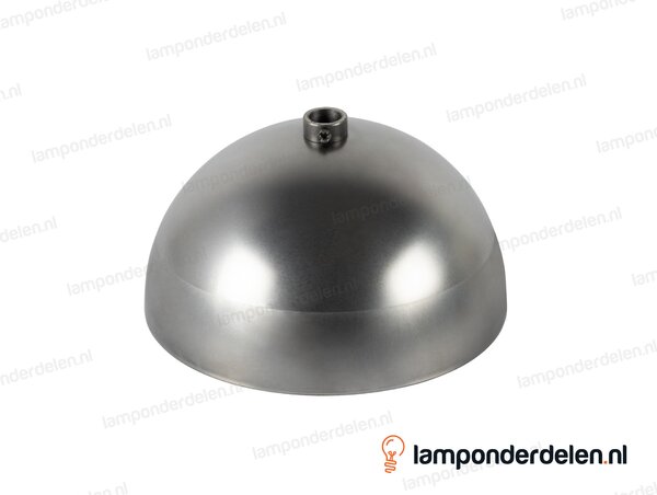 Plafondkap metaal blank halfrond met metalen stelring - 12 cm - gat 10,5 mm