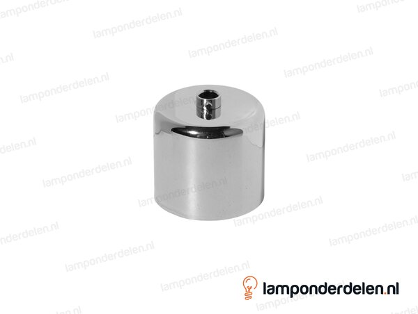 Plafondkap metaal chroomkleurig cilindrisch met stelring - 6,2 cm - gat 10,5 mm