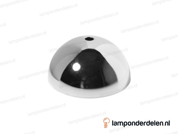 Plafondkap metaal chroomkleurig halfrond - 10 cm