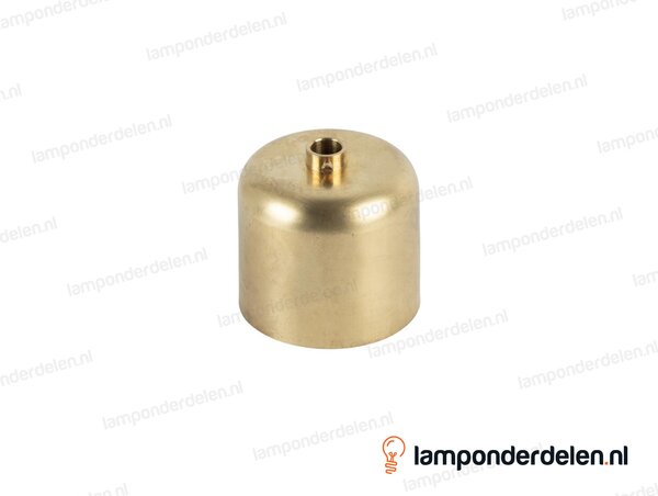 Plafondkap metaal messingkleurig cilindrisch met stelring - 6,2 cm - gat 10,5 mm
