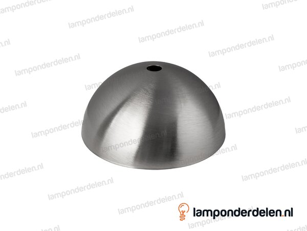 Plafondkap metaal RVS-kleurig halfrond - 10 cm