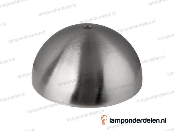 Plafondkap metaal RVS-kleurig halfrond - 14 cm